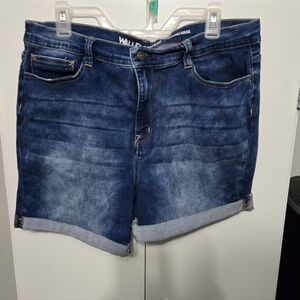 Wallflower Dark Blue Jean Shorts